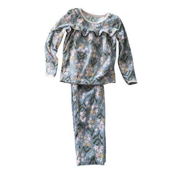 Carter's Lavender Floral Fleece Girl's PJ Pant Set size 5 - Picture 2 of 12